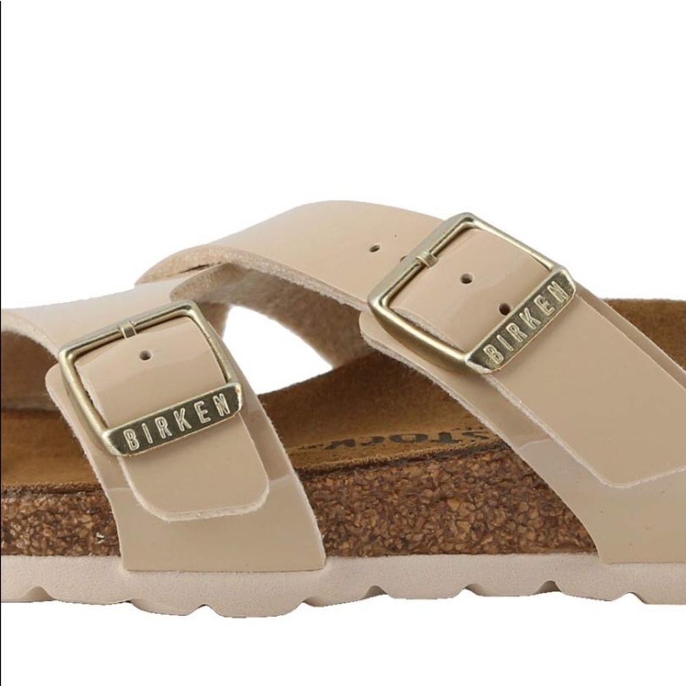Birkenstock YAO Sandal In SAND PATENT 41/10 NIB - Picture 5 of 7
